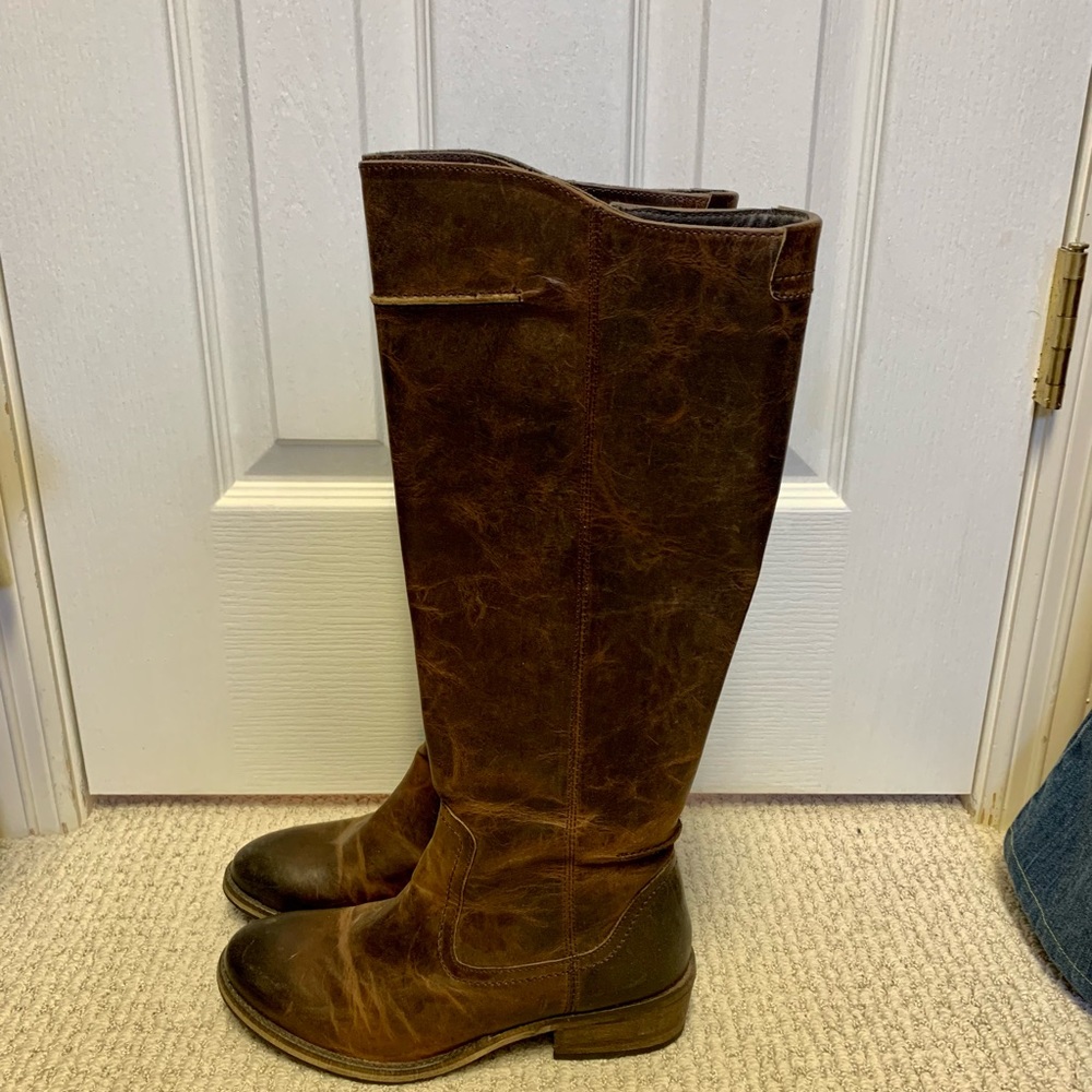 Brown riding boots